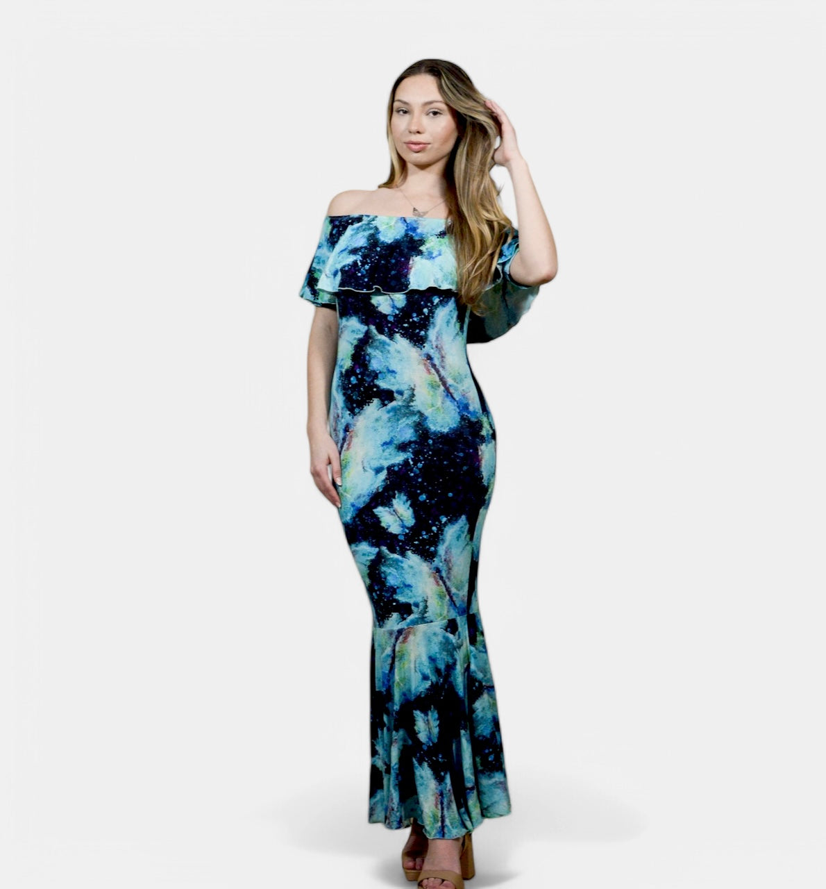 Transformation Off Shoulder Bamboo Mermaid Dress