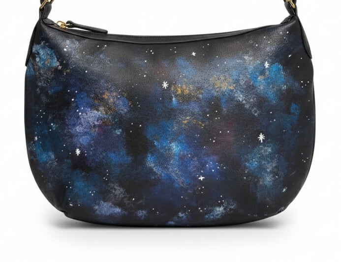 Light in the Darkness - Hand Painted Upcycled Bag