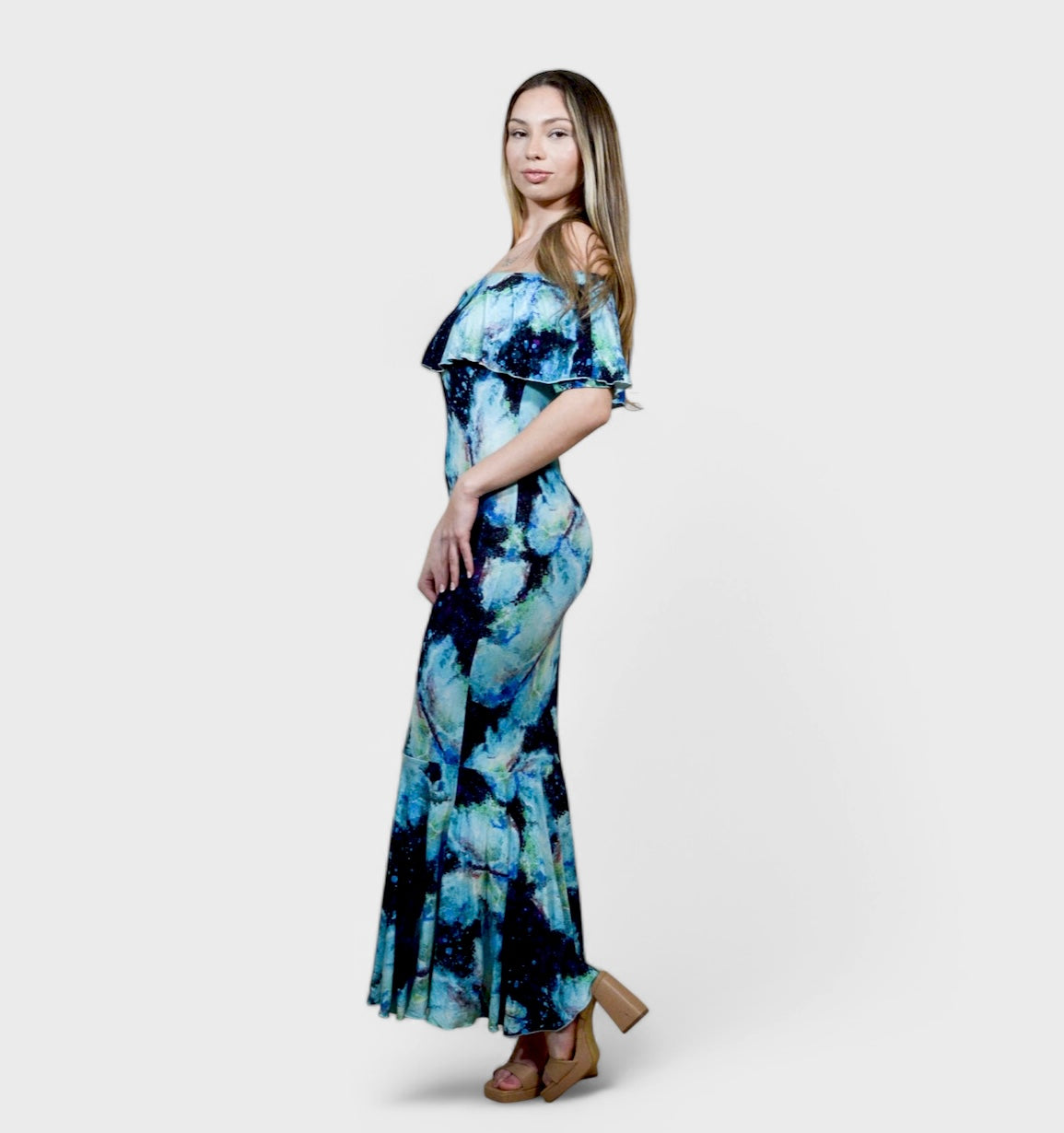 Transformation Off Shoulder Bamboo Mermaid Dress