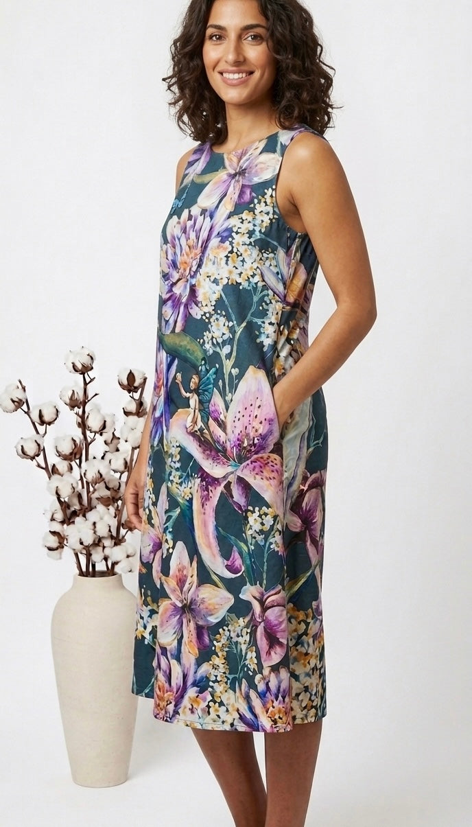 Cotton Casual Dress with Pockets by Sarah Camille Art