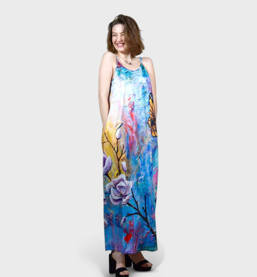 Womens long Behold dress with Pockets