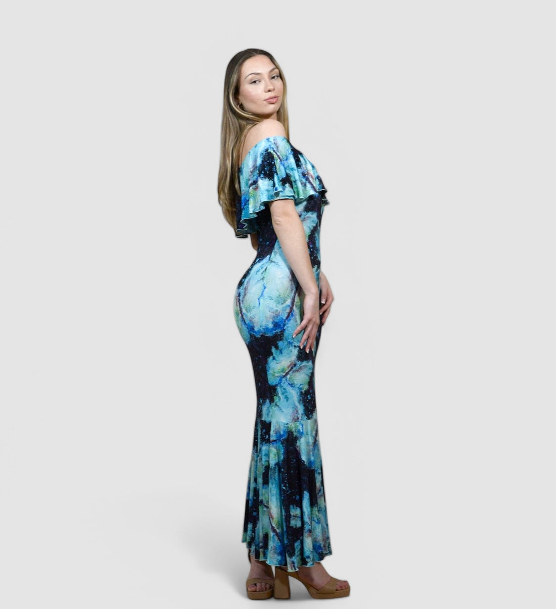 Transformation Off Shoulder Bamboo Mermaid Dress