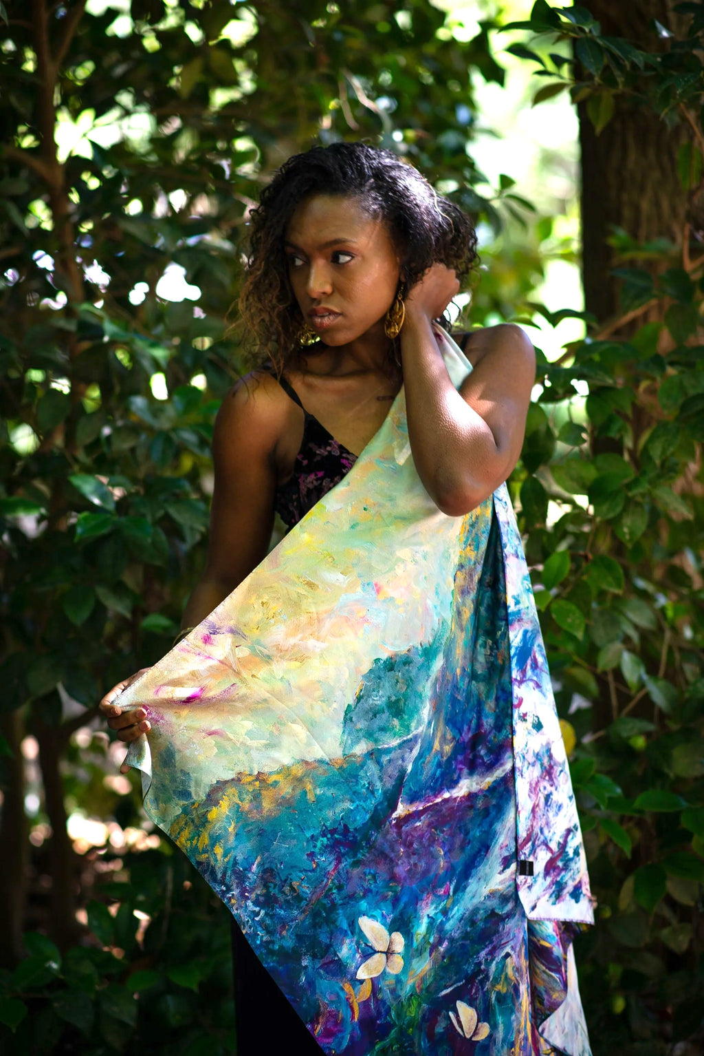 Dawn Arrives 100% silk satin scarf