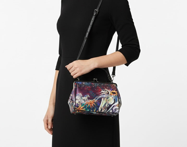 Unbridled Freedom Vintage Clasp Bag with Crossbody Strap