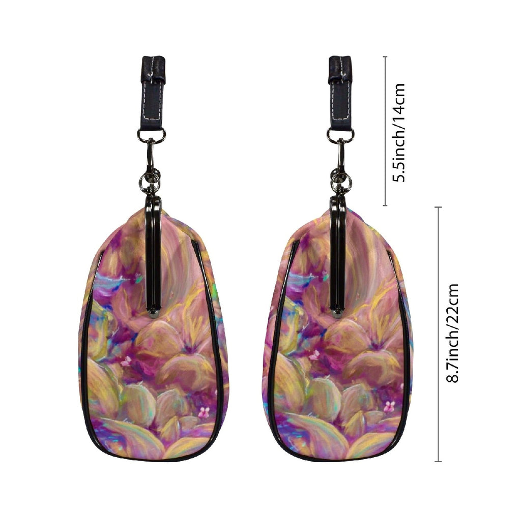 Flourish Vegan Leather Kiss-Lock Handbag