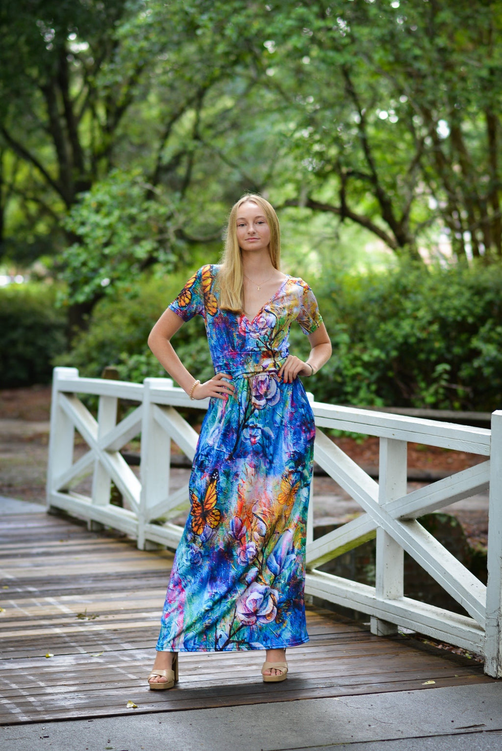 Behold V Neck Maxi Dress with Pockets