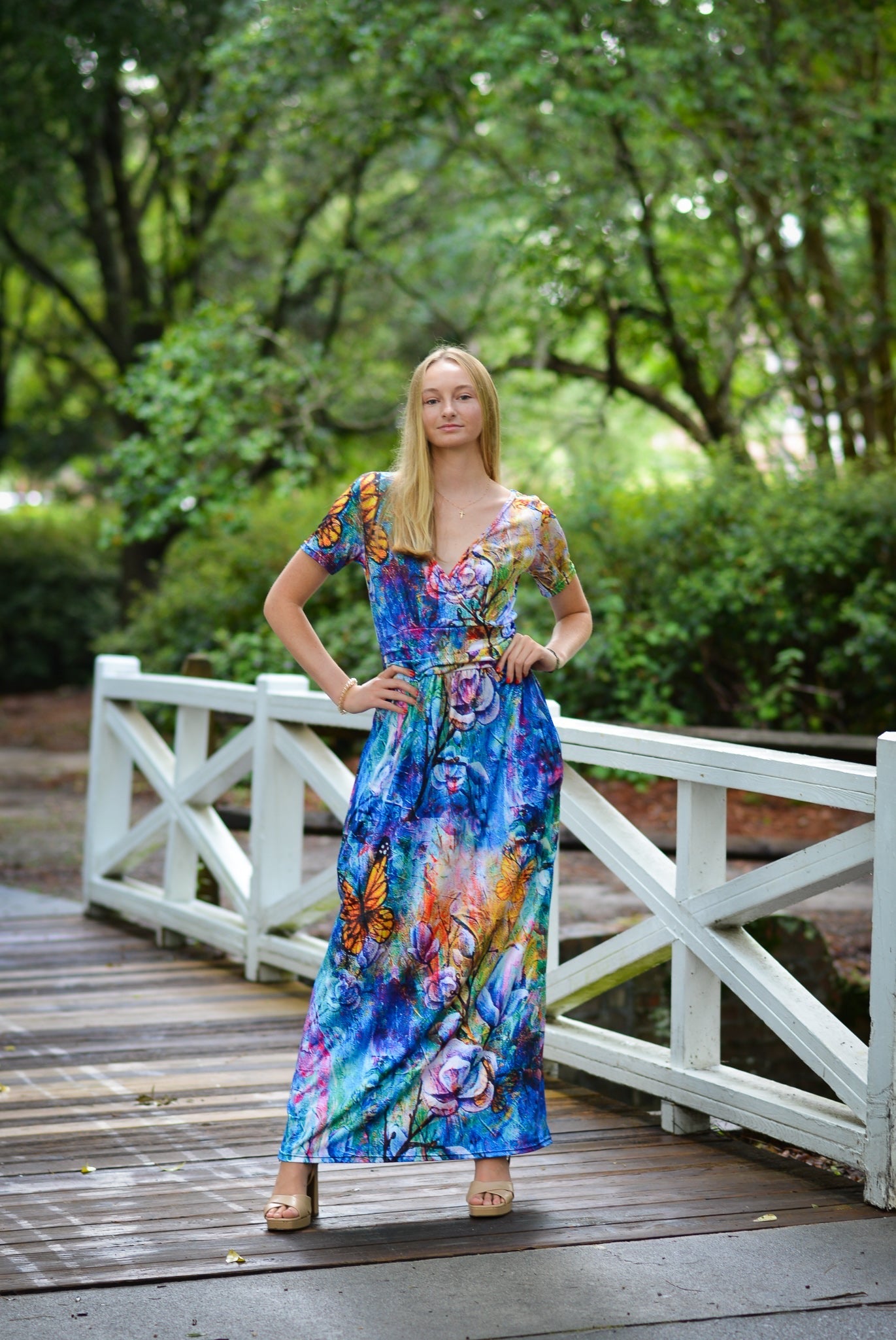 Behold V Neck Maxi Dress with Pockets