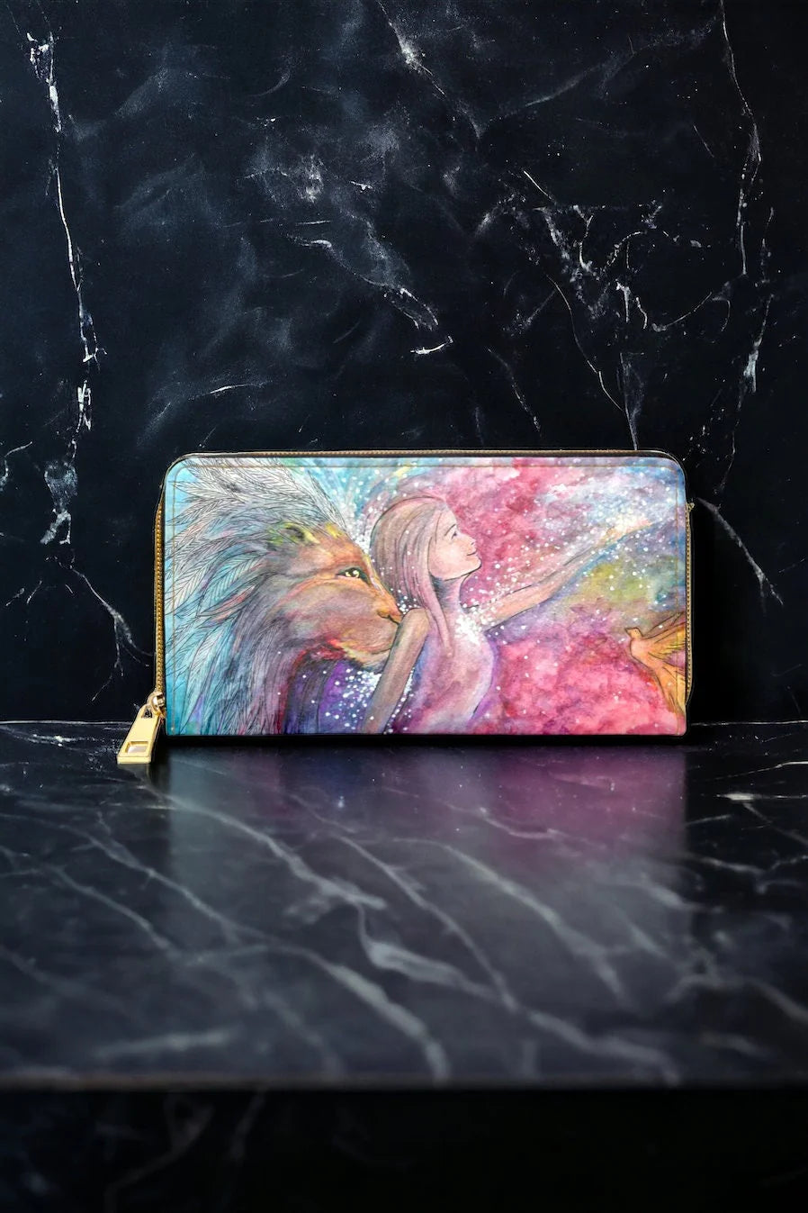The Lions Kiss - Vegan Leather Zipper Wallet