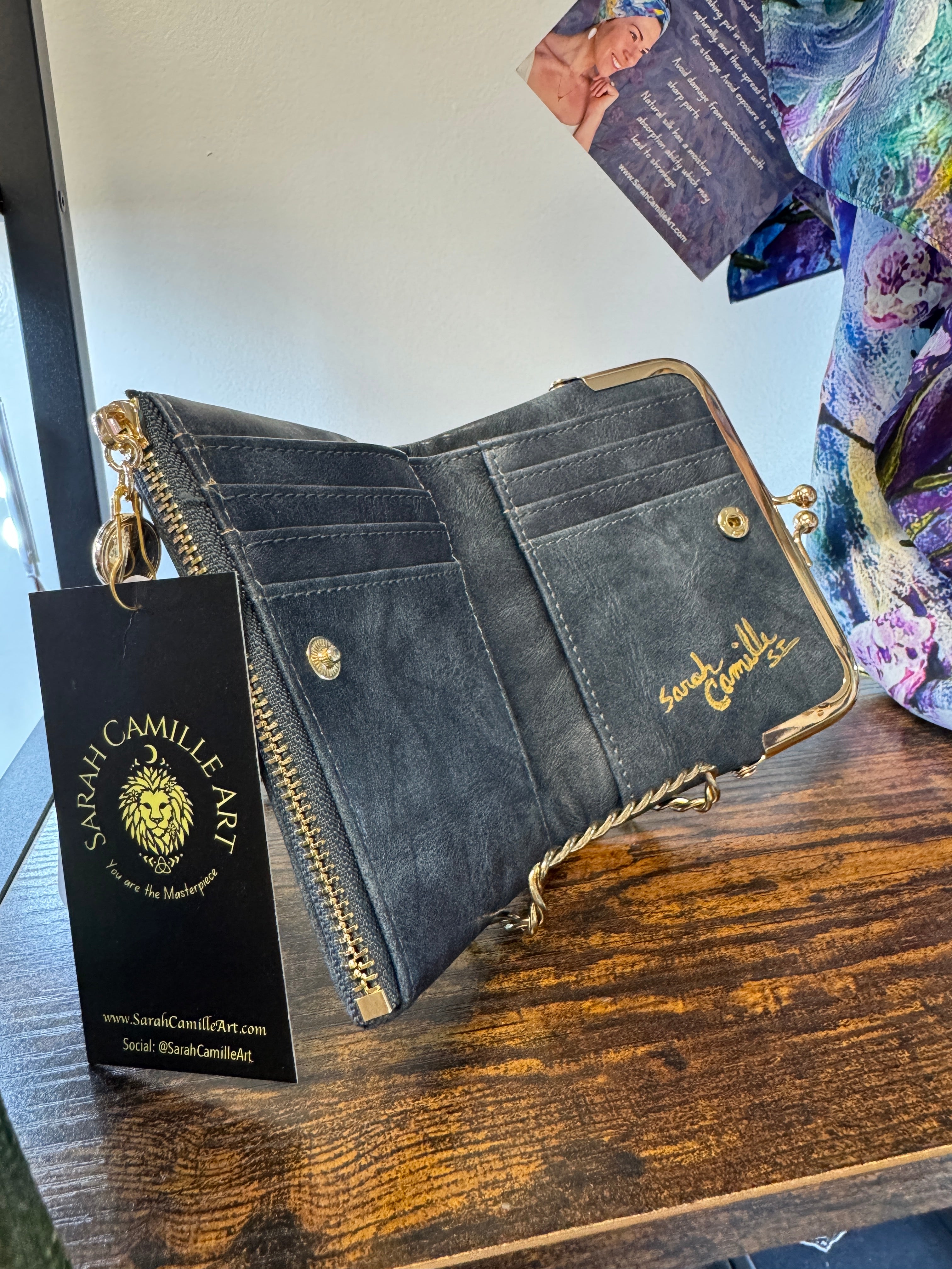 Hand Painted Lion Wallet