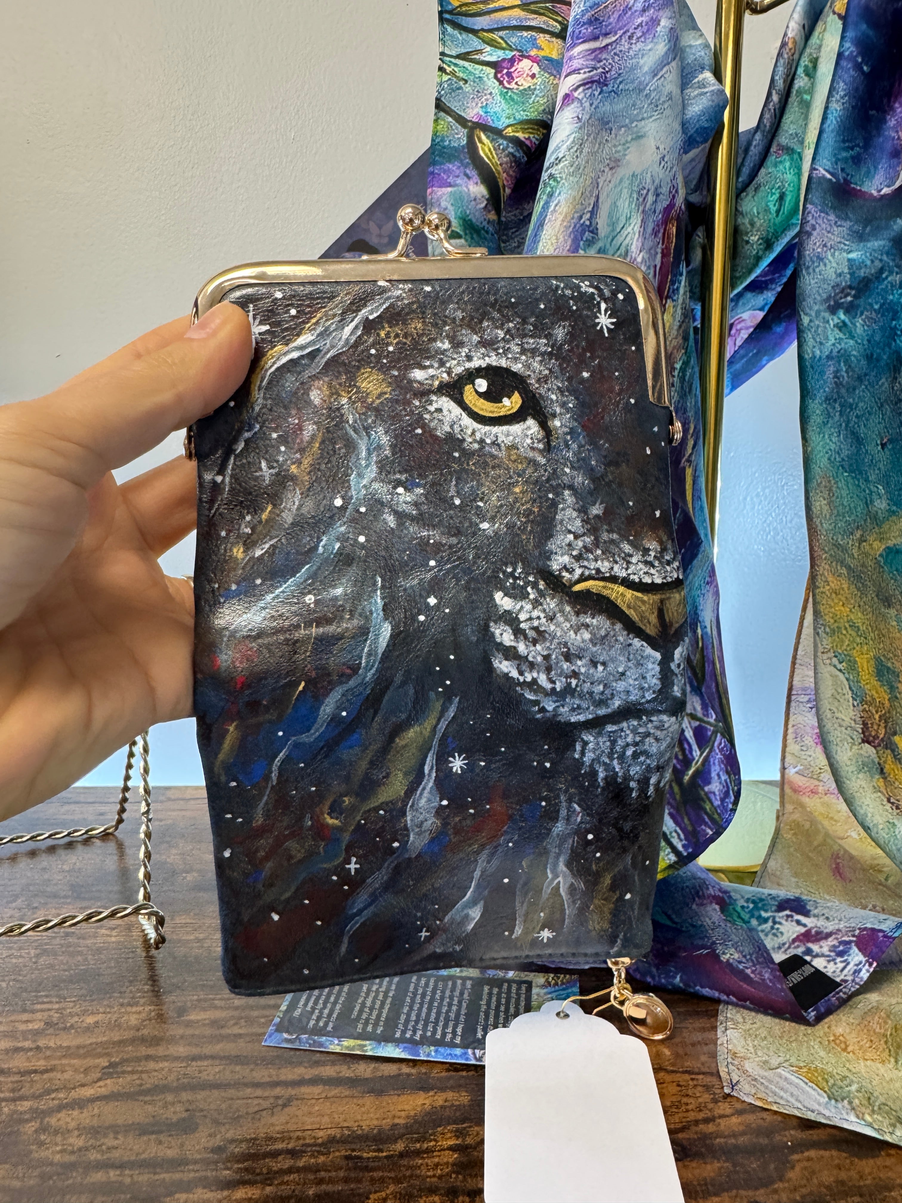 Hand Painted Lion Wallet