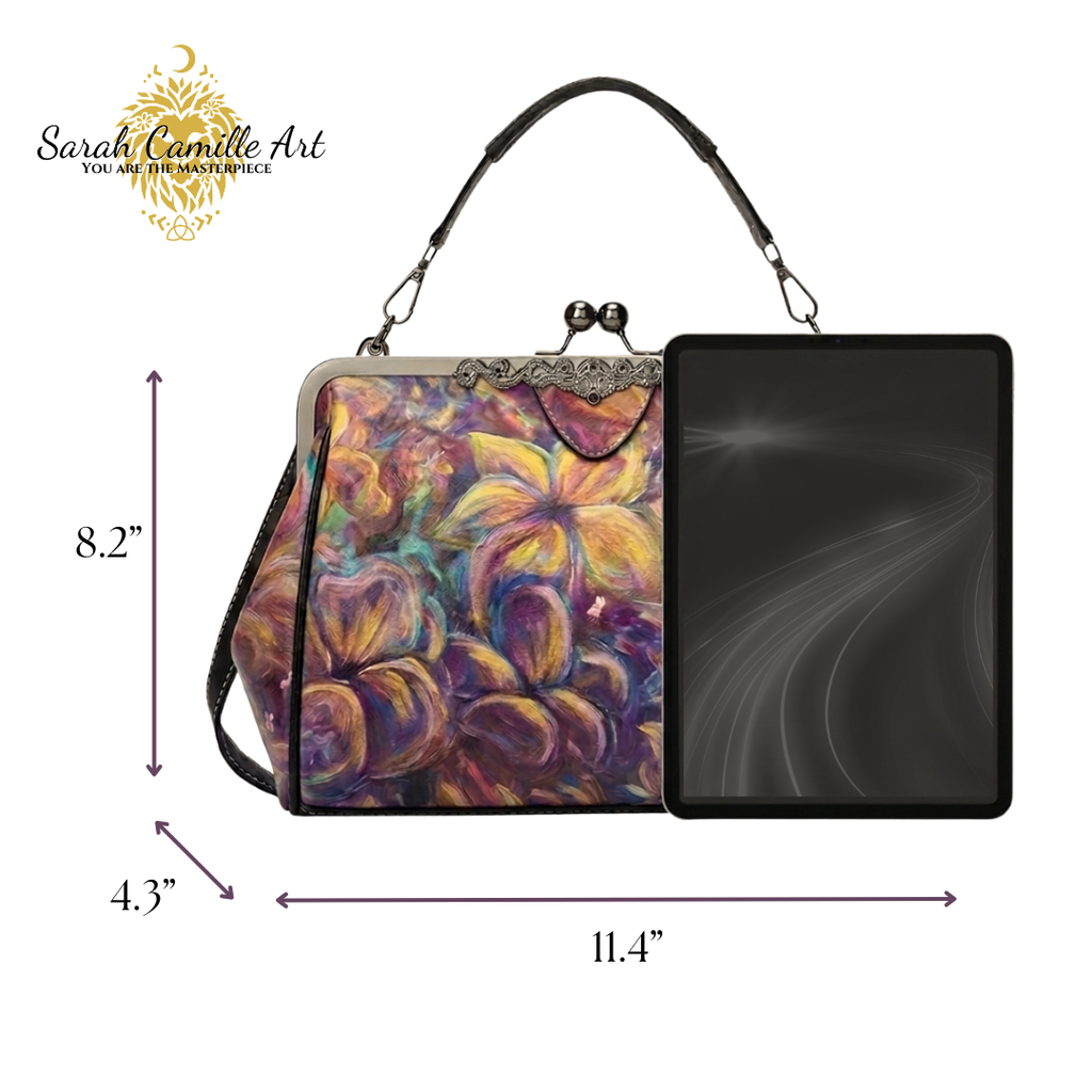 Flourish Vegan Leather Kiss-Lock Handbag