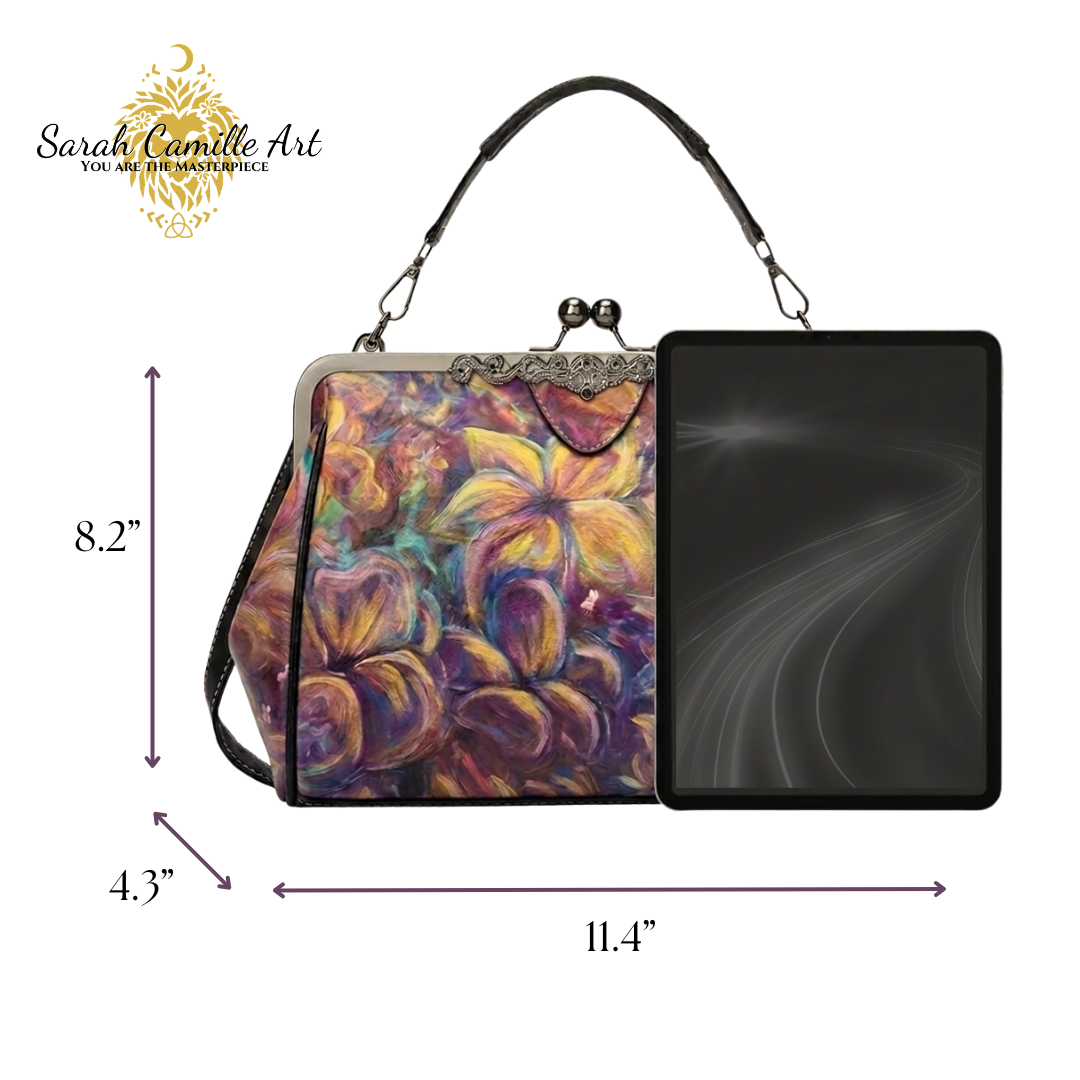 Flourish Vegan Leather Kiss-Lock Handbag