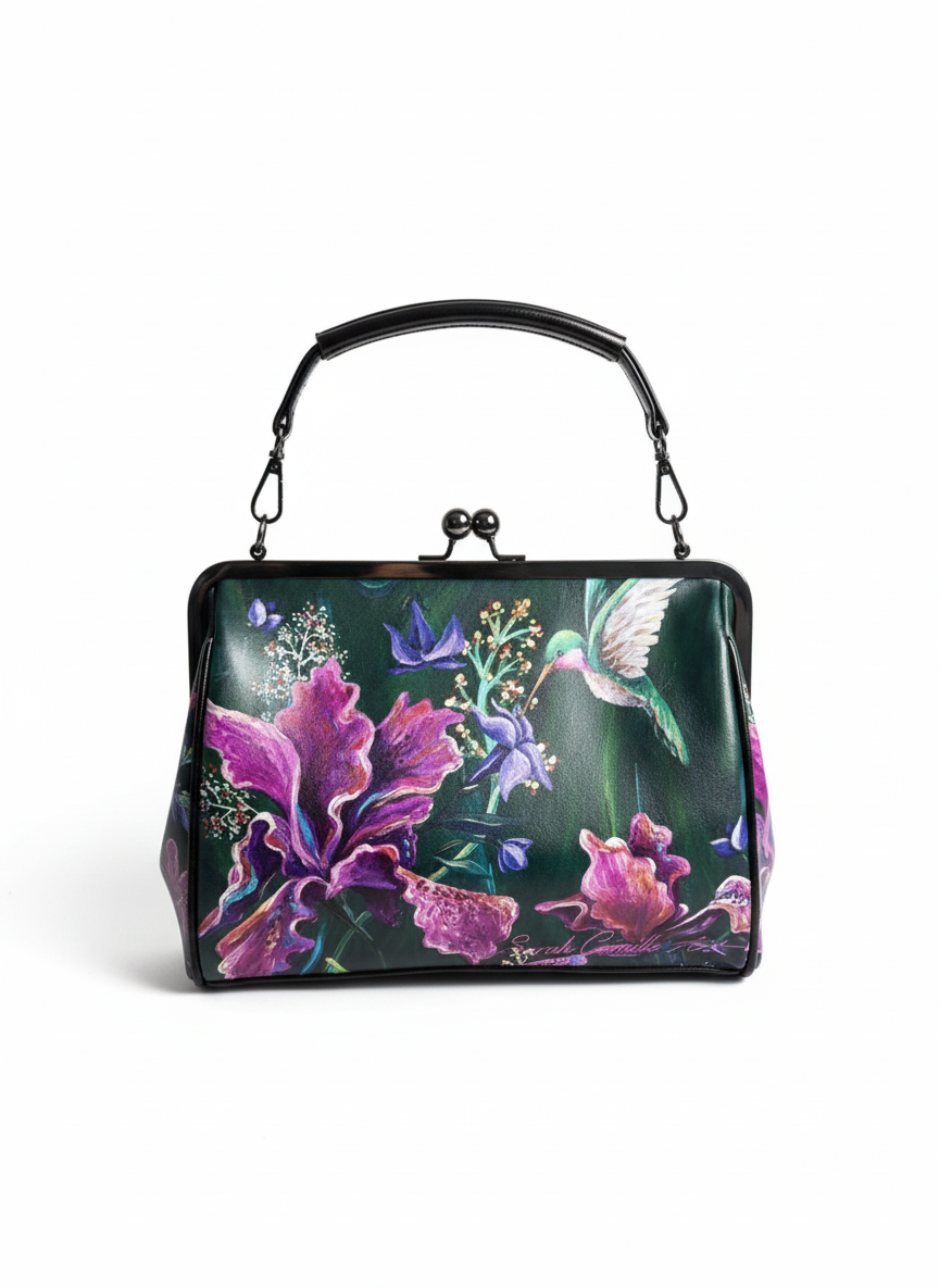 Hummingbird Vintage Clasp Crossbody Sarah Camille Art Bag