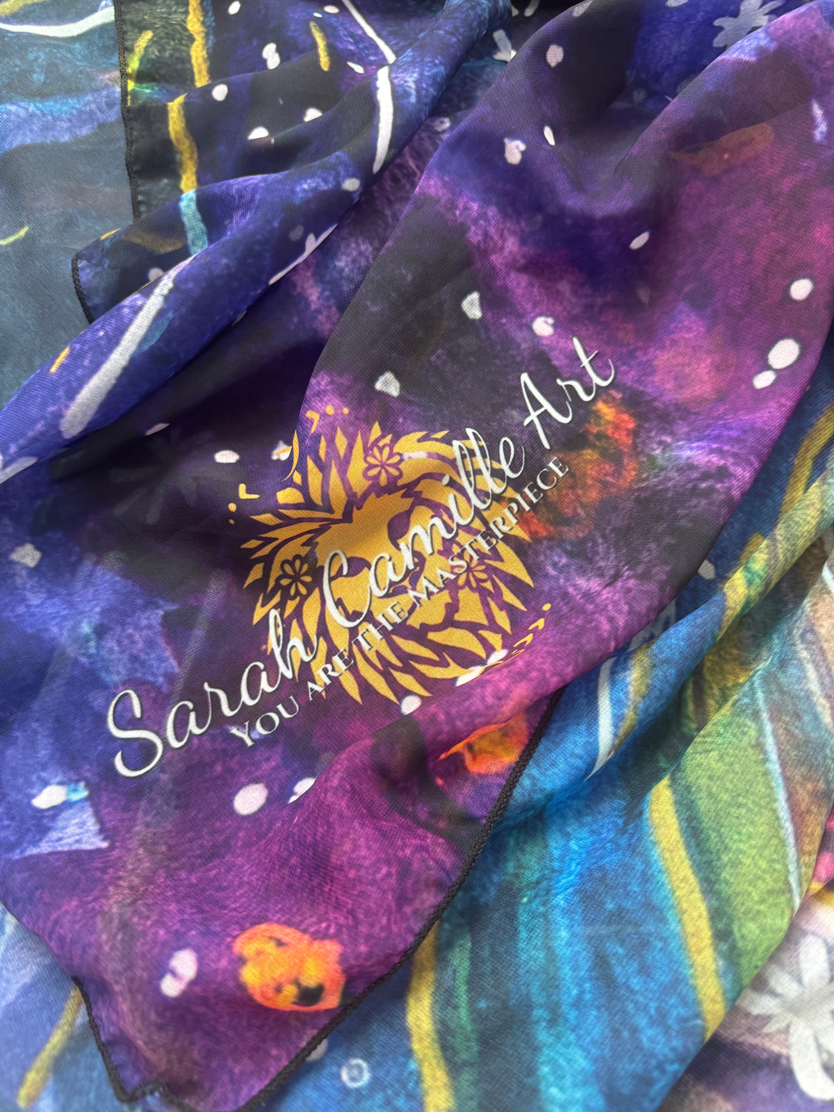 Shine Chiffon Scarf and Sarong in One by Sarah Camille Art
