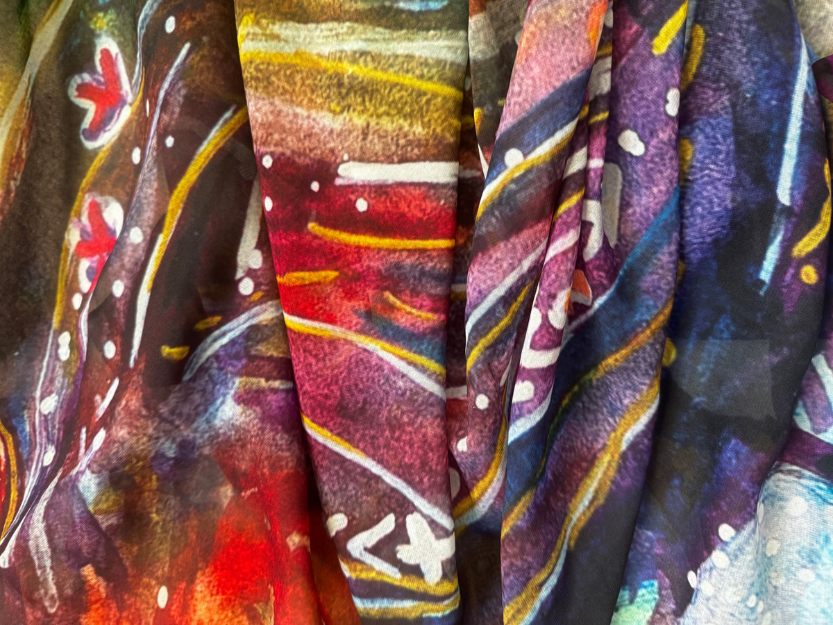 Shine Chiffon Scarf and Sarong in One by Sarah Camille Art