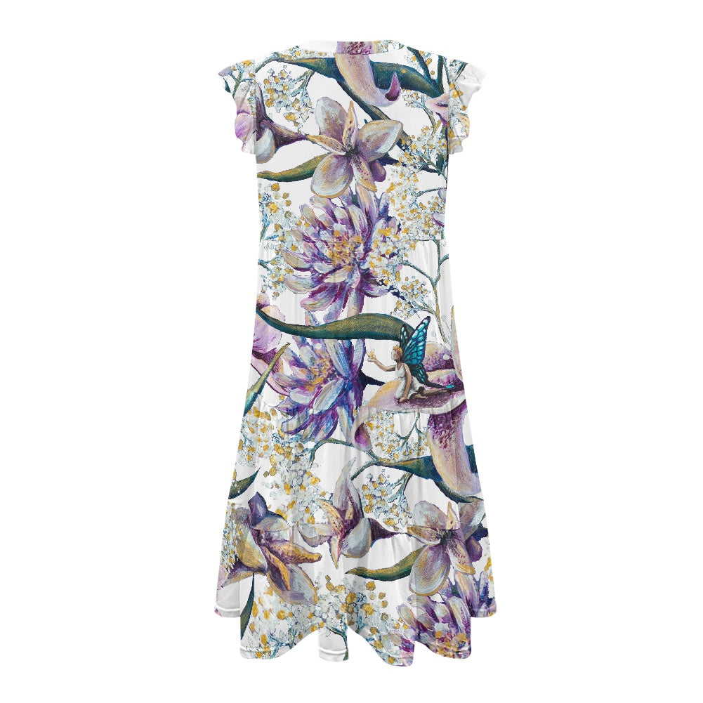 Women's Emerge V-neck Patchwork Midi Dress with Pockets
