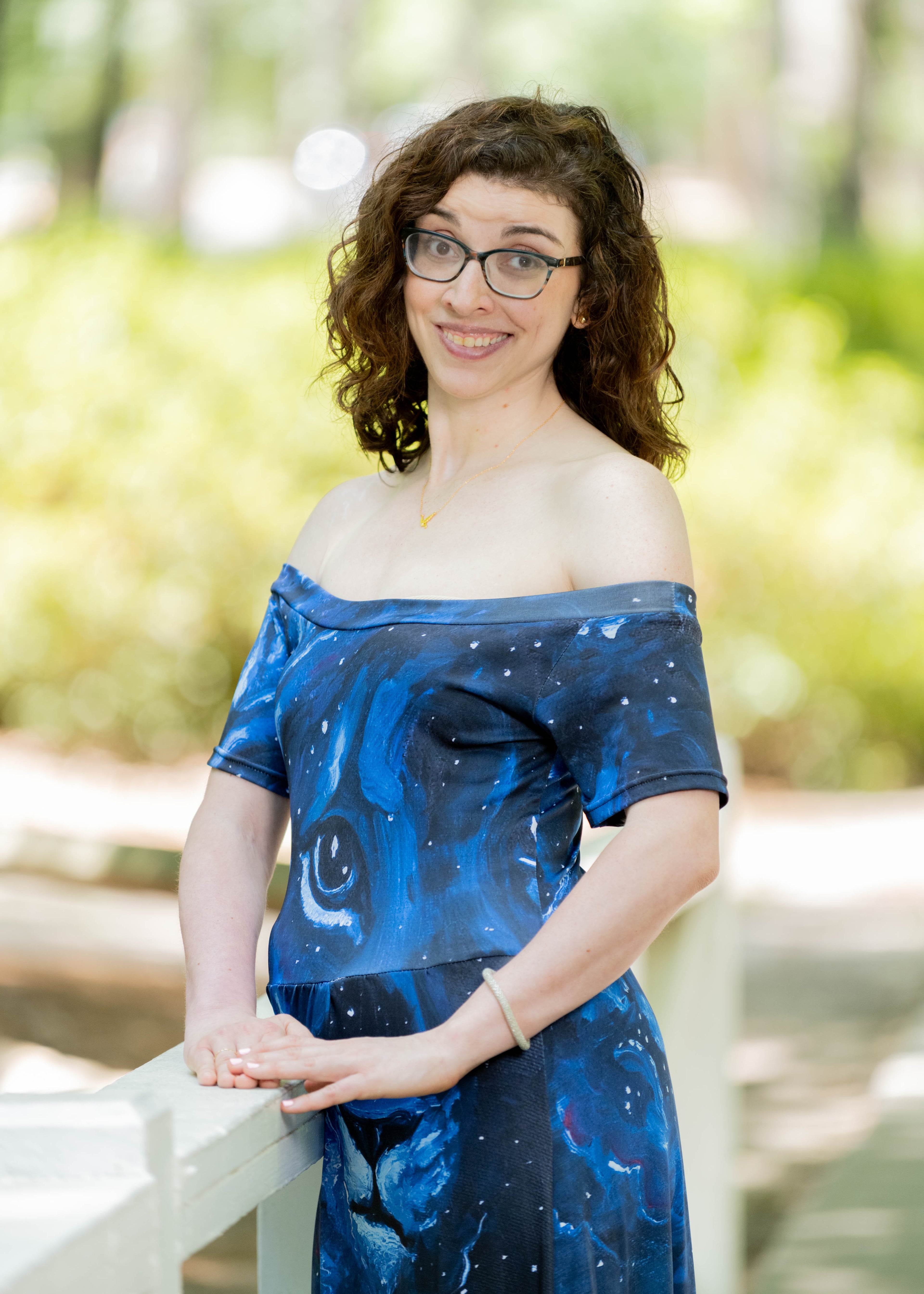 Dreaming with Creation Off-Shoulder Lion Midi Dress