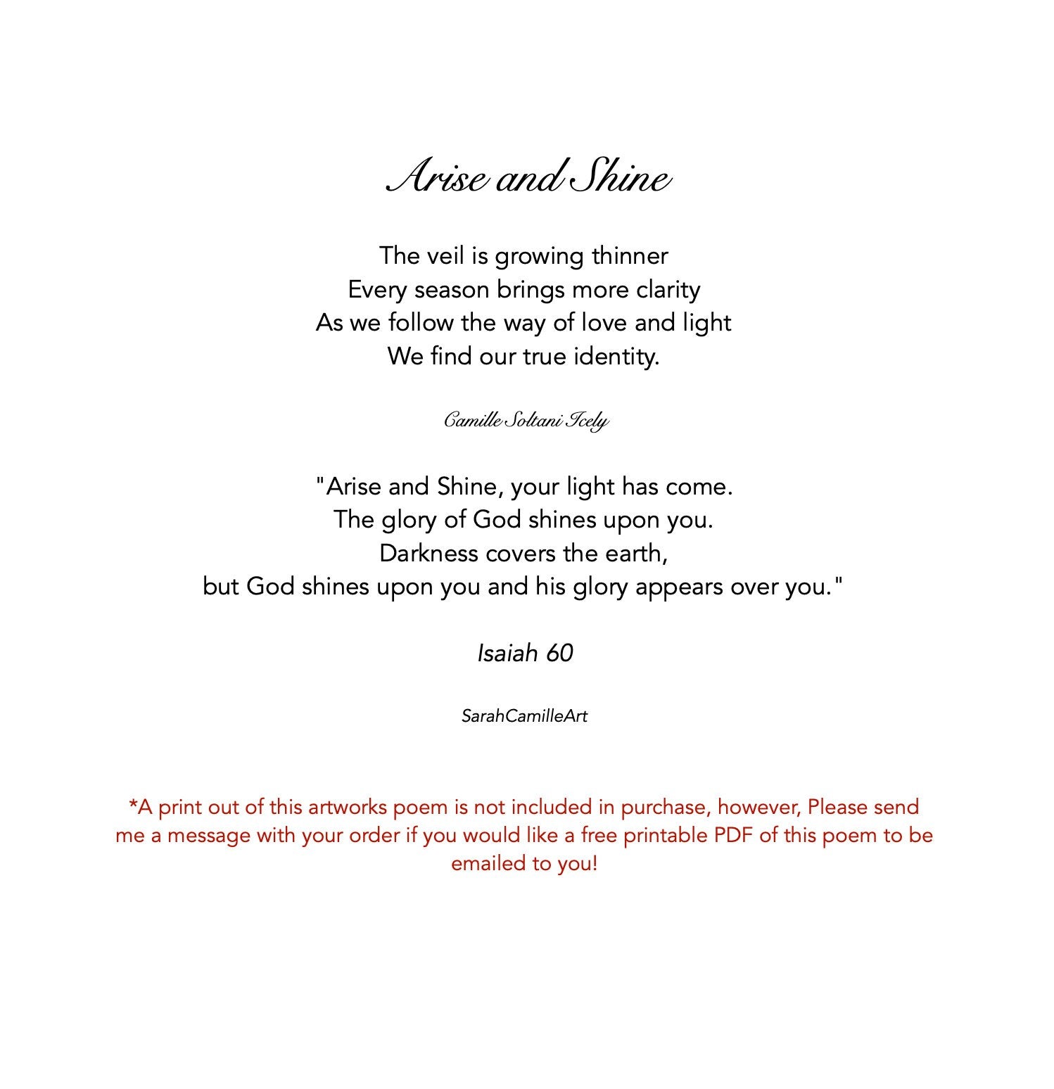 Arise and Shine