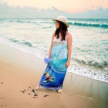 Load image into Gallery viewer, Sea Turtle Long maxi dress with pockets
