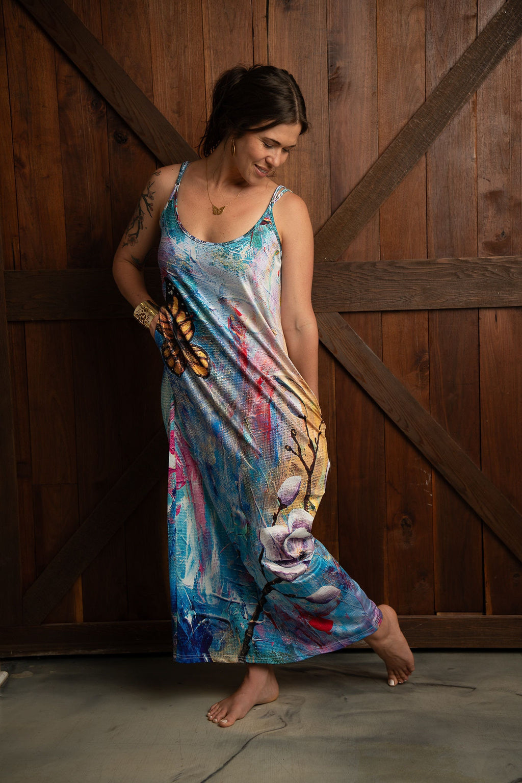 Womens long Behold dress with Pockets