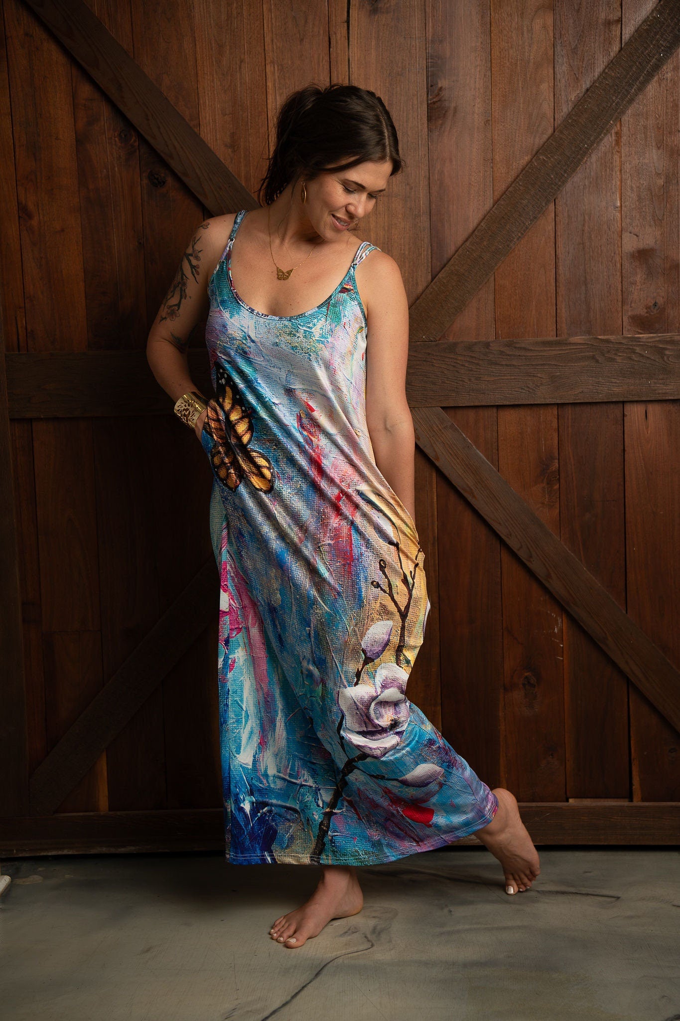 Womens long Behold dress with Pockets