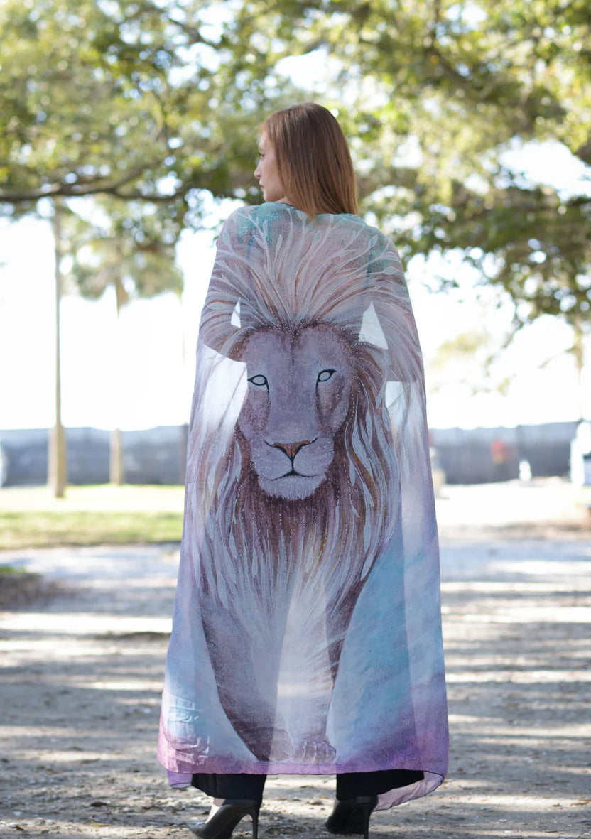 Awake Lion Chiffon Scarf/Sarong