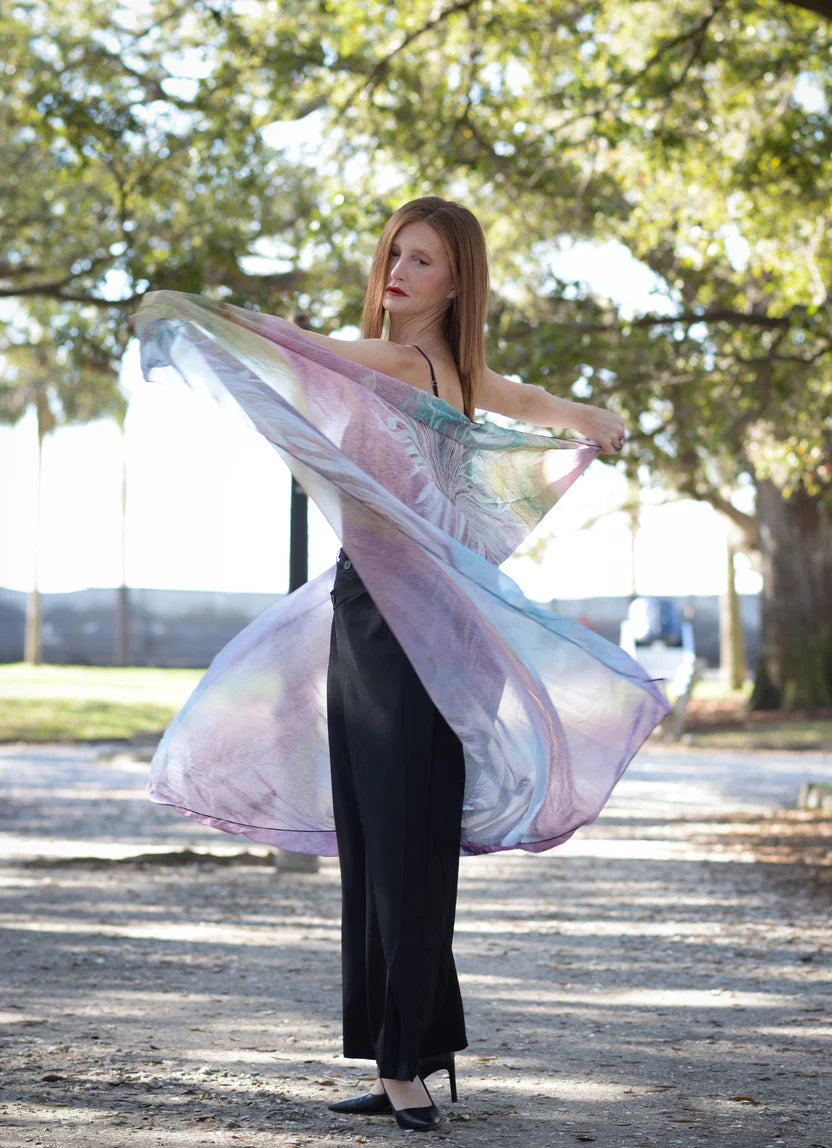 Awake Lion Chiffon Scarf/Sarong