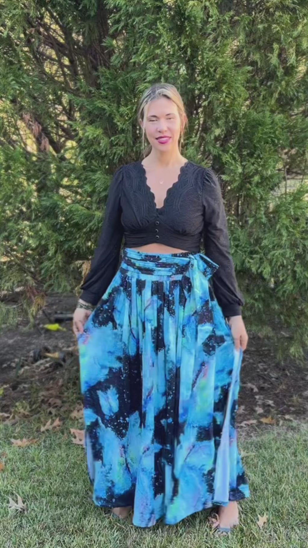 Transformation Bamboo Fiber Skirt with Pockets