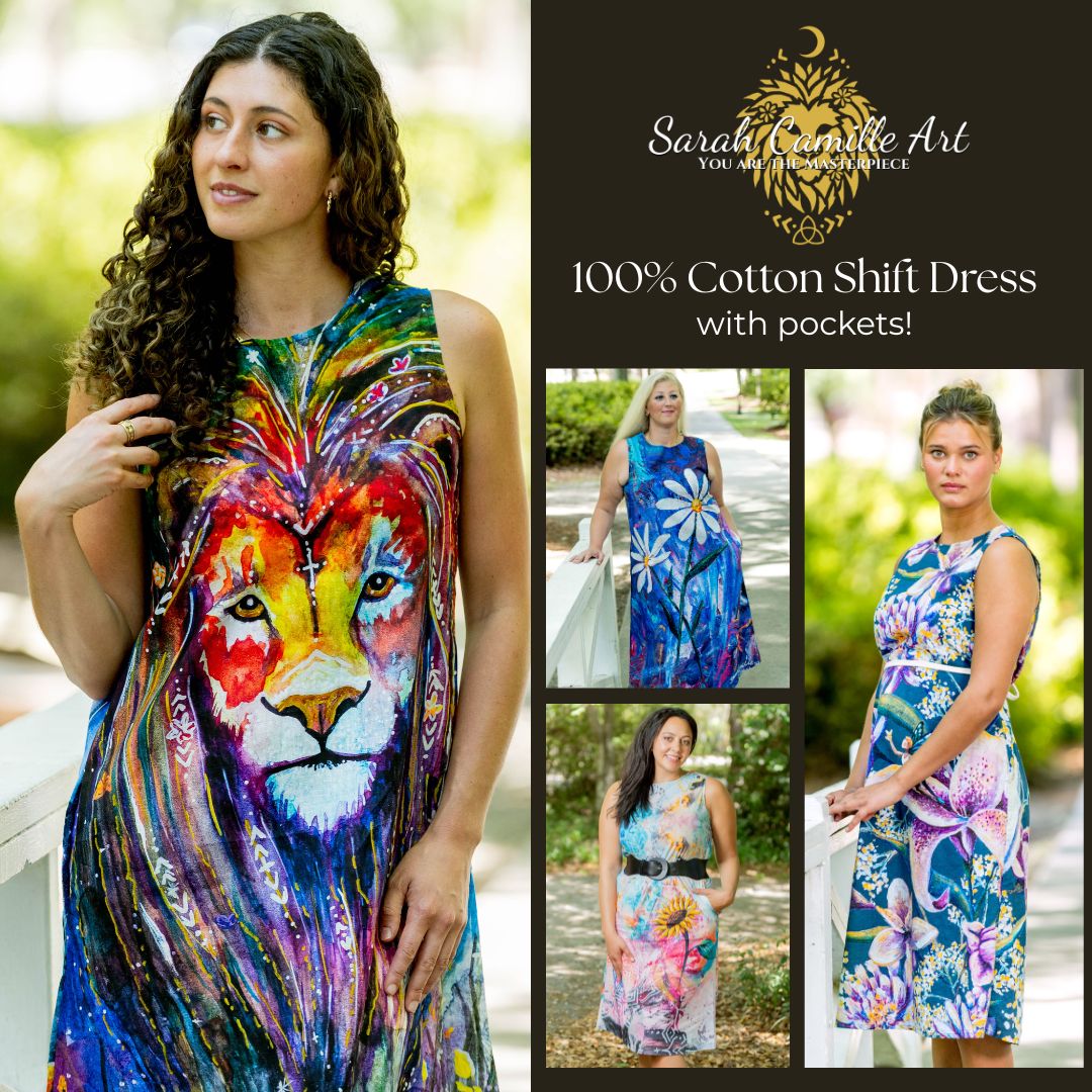 100% Cotton Shift Dress with Pockets (4 Designs)